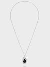 Les Pierres Black Strass Rhodium Finish Necklace Silver - CELINE - BALAAN 2