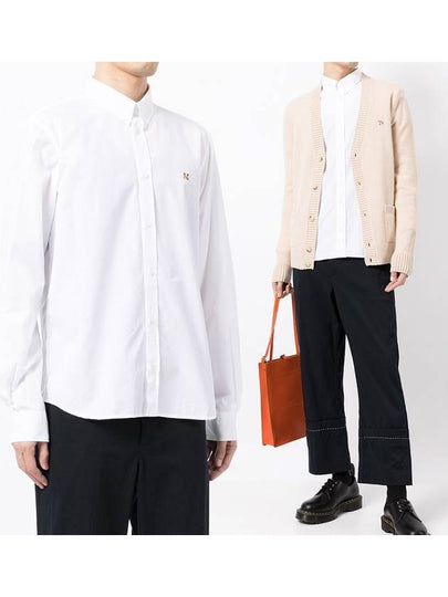 Small Fox Head Patch Classic Long Slevee Shirt White - MAISON KITSUNE - BALAAN 2