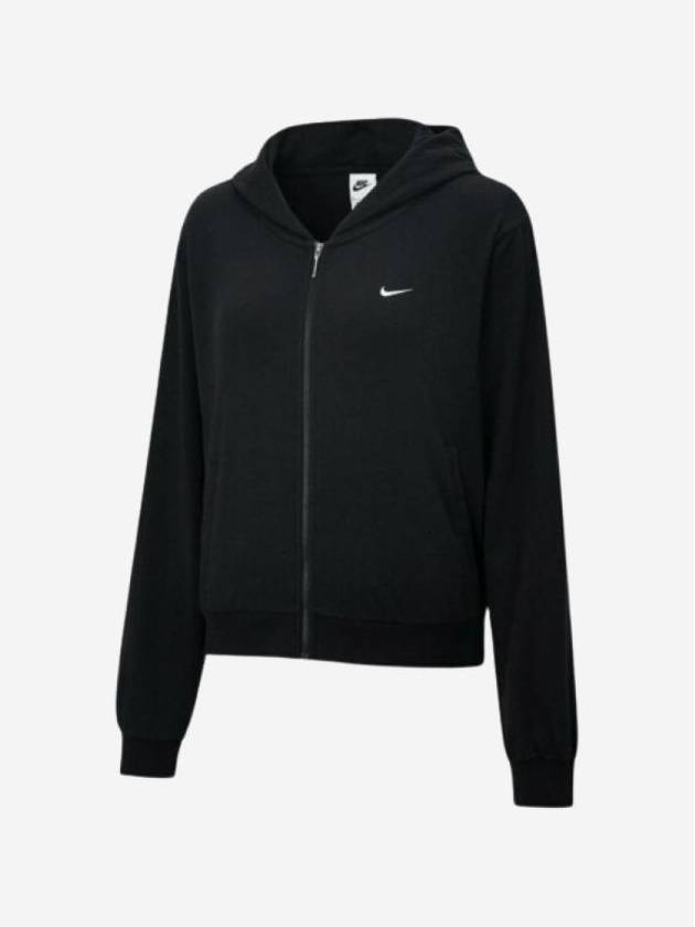 Chill Terry Loose Full Zip French Hoodie Black - NIKE - BALAAN 1