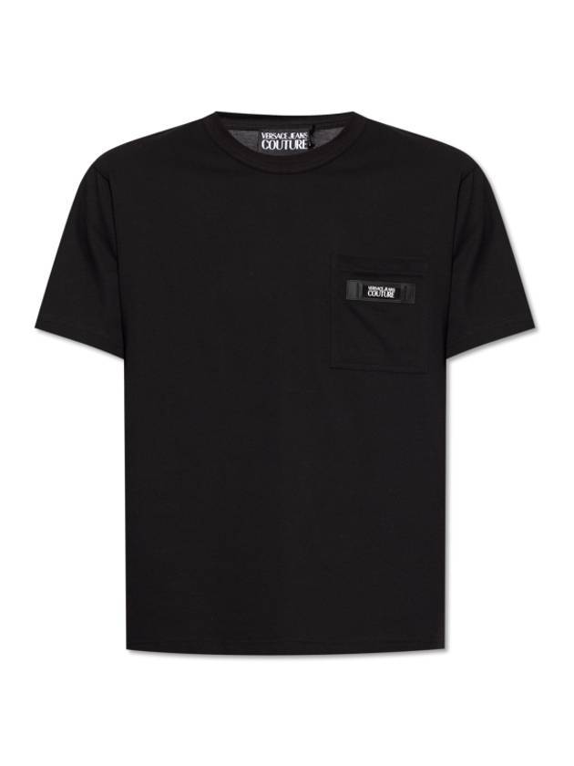 Logo Pocket Short Sleeve T-Shirt Black - VERSACE - BALAAN 1