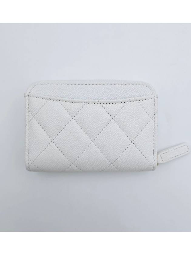 Classic card wallet zipper caviar white gold AP0216 - CHANEL - BALAAN 8