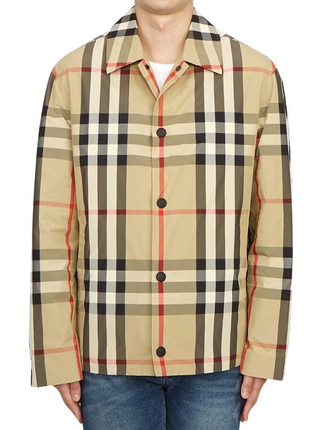 Check Nylon Jacket Beige - BURBERRY - BALAAN 3