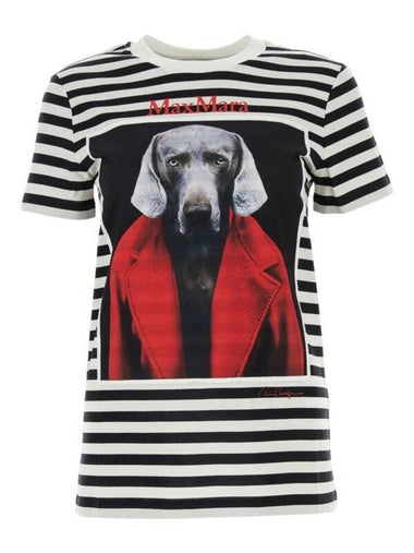 Rosso Striped Cotton Short Sleeve T-Shirt - MAX MARA - BALAAN 1