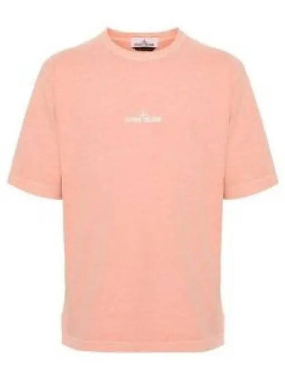 Logo Print Short Sleeve T-Shirt Pink - STONE ISLAND - BALAAN 2