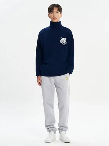 Men s Foxhead Patch Regular Jogger Pants Light Gray Melange Domestic Product GM0023091207115 - MAISON KITSUNE - BALAAN 1