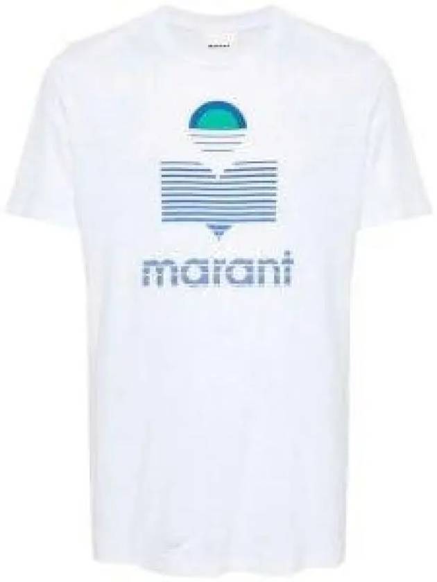 Karman Logo Linen Short Sleeve T-Shirt White - ISABEL MARANT - BALAAN 2