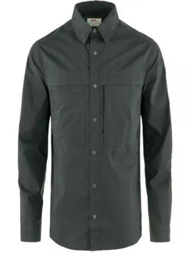 Men's Abisko Trail Long Sleeve Shirt Dark Grey - FJALL RAVEN - BALAAN 1