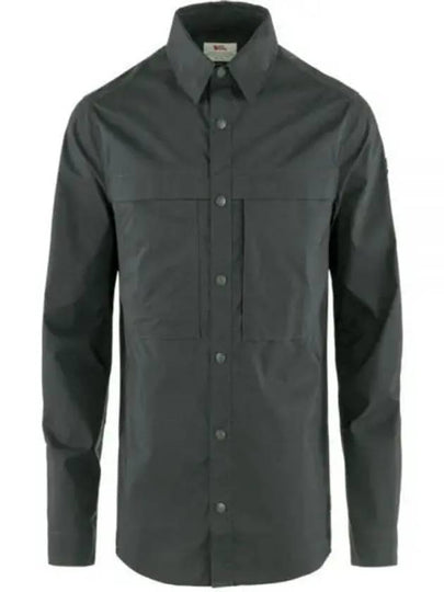 Men's Abisko Trail Long Sleeve Shirt Dark Grey - FJALL RAVEN - BALAAN 2