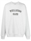 Wellness Club Flock Crew Neck Cotton Sweatshirt Light Grey - SPORTY & RICH - BALAAN 2