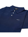 Austin Embroidery Logo Polo Shirt Blue - A.P.C. - BALAAN 4