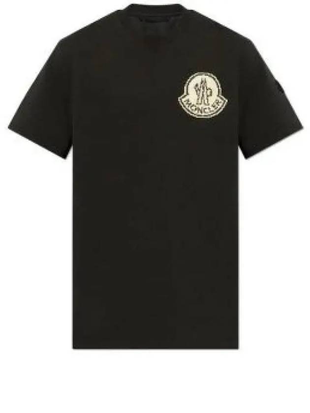 Logo Crew Neck Short Sleeve T Shirt Charcoal - MONCLER - BALAAN 2