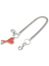 Logo Charm Chain Keyring Red - AMI - BALAAN 4