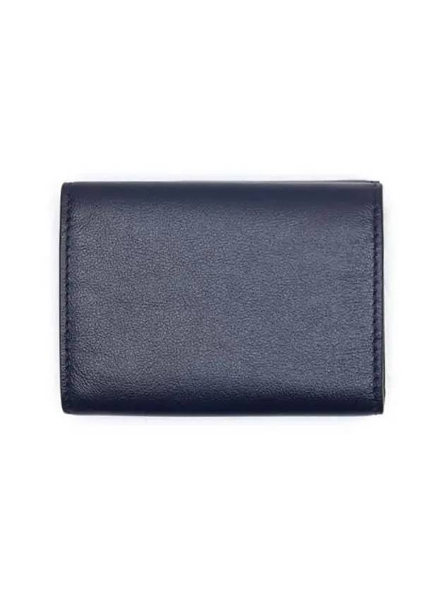 Men's Compact Tri-Fold Leather Half Wallet Black - MARNI - BALAAN 3