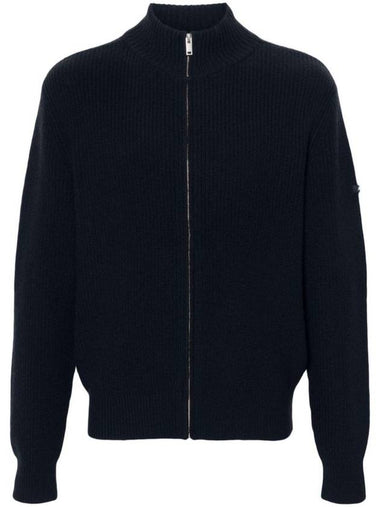 Heath Rib Wool Zip-Up Cardigan Navy - A.P.C. - BALAAN 1