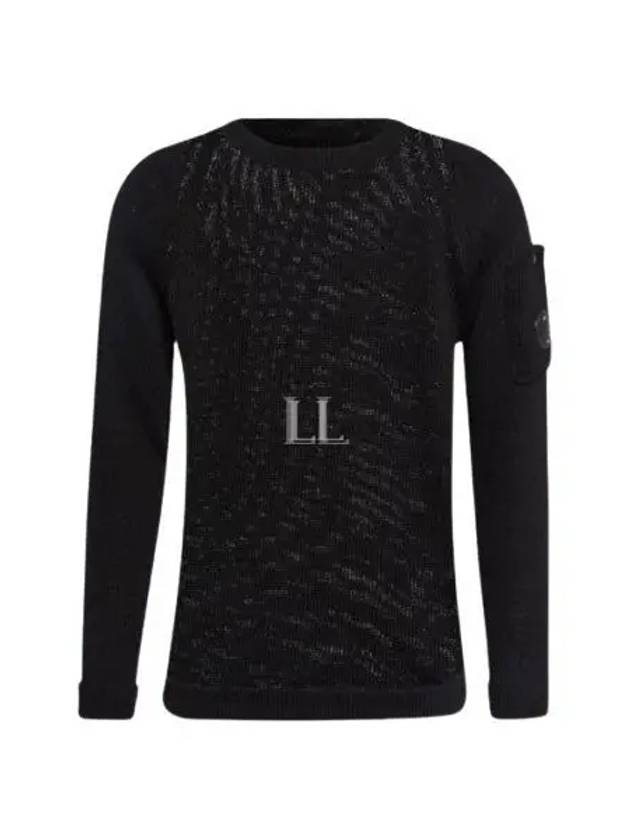 Lens Wappen Compact Cotton Knit Top Black - CP COMPANY - BALAAN 2