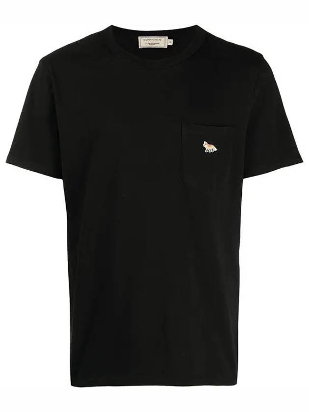 Baby Fox Patch Pocket Short Sleeve T-Shirt Black - MAISON KITSUNE - BALAAN 3