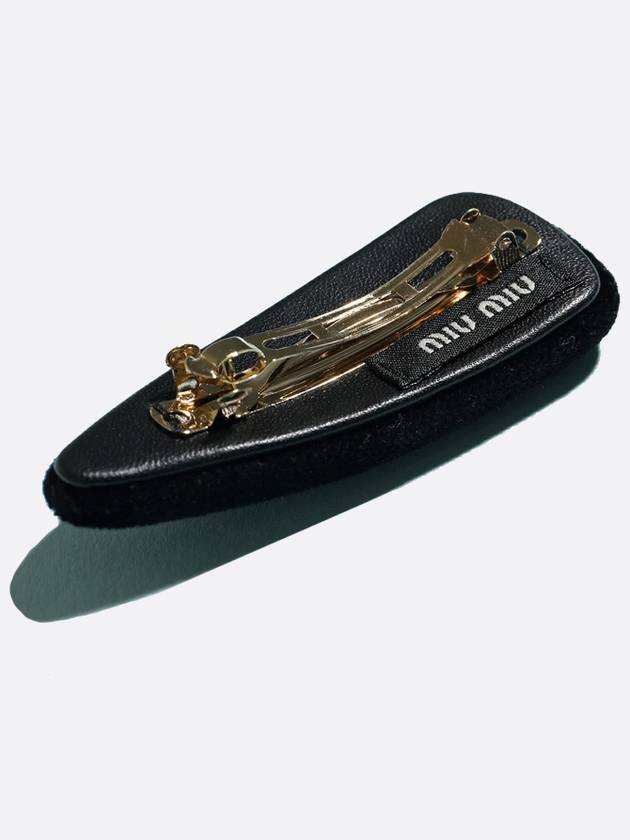 Velvet Hair Clip Black - MIU MIU - BALAAN 3