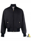 4 Bar Oversized Down Bomber Jacket Navy - THOM BROWNE - BALAAN 2