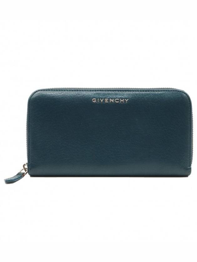 Women s Givenchy BC06276012 Deep Blue Goat Skin Silver Lettering Logo Pandora Zipper Long Wallet gt Gangbuk used luxury goods - GIVENCHY - BALAAN 1