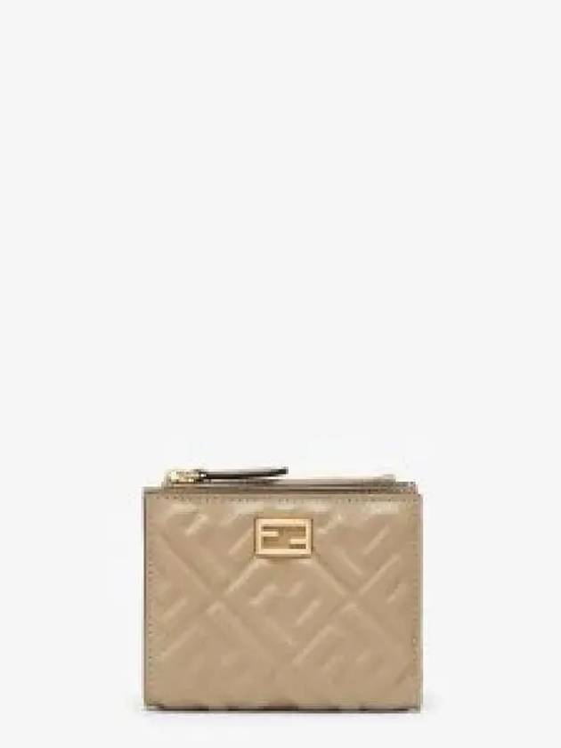 Slim Baguette FF Motif Nappa Leather Half Wallet Dove Grey - FENDI - BALAAN 2