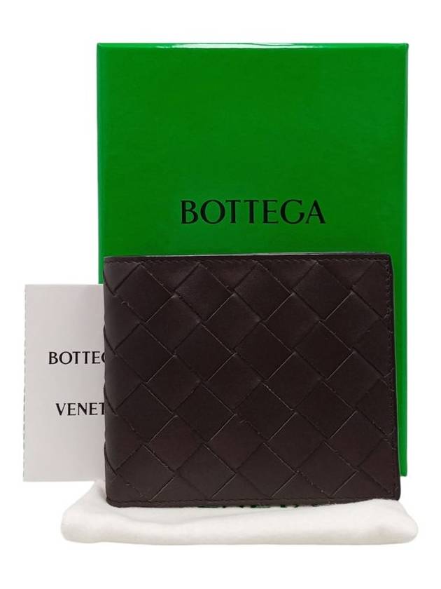 Women s 605721 Intrecciato Dark Brown Leather Bicycle Wallet - BOTTEGA VENETA - BALAAN 9