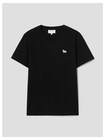 Women s Fox Patch Regular T Shirt Black Domestic Product - MAISON KITSUNE - BALAAN 1