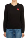 Double Heart Wappen Long Sleeve T-Shirt Black - COMME DES GARCONS PLAY - BALAAN 2