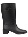 Double G Logo Rubber Rain Boots Black B0710979218 - GUCCI - BALAAN 2