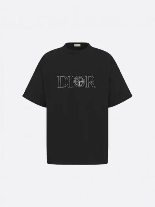 Oversized Fit Cotton Short Sleeve T-Shirt Black - DIOR - BALAAN 2