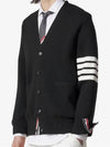 Milano Stitch 4-Bar Cardigan Black - THOM BROWNE - BALAAN 4