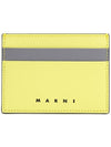 Bicolor Leather Card Wallet Yellow - MARNI - BALAAN 2