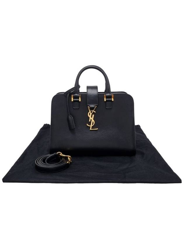 568853 Black Gold Monogram Mini Cabas Tote Bag Strap - SAINT LAURENT - BALAAN 10