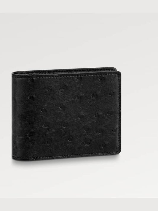 men's wallet ostrich leather black - LOUIS VUITTON - BALAAN 1