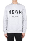 Milano Brushed Logo Cotton Sweatshirt Grey - MSGM - BALAAN 3