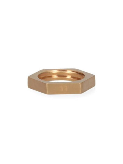 Women's Bolt Nut Ring Tumbled Yellow Gold - MAISON MARGIELA - BALAAN 2