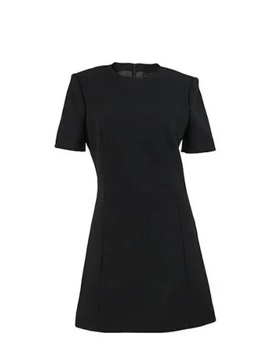 Double Sable Short Sleeve Short Dress Black - SAINT LAURENT - BALAAN 2