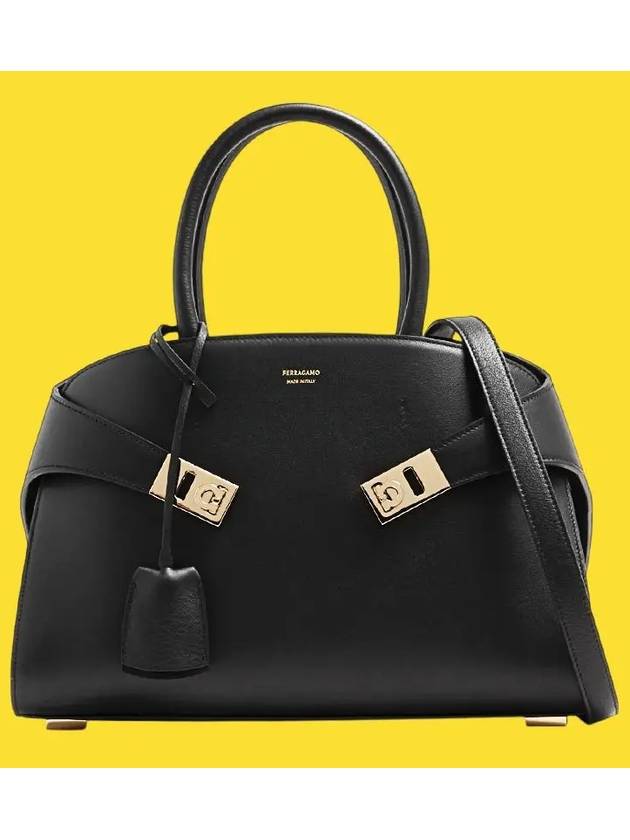 Hug Small Tote Bag Black - SALVATORE FERRAGAMO - BALAAN 9