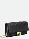 Baguette Continental Chain Leather Long Wallet Black - FENDI - BALAAN 4