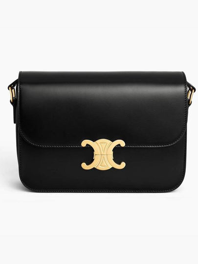 Classique Triomphe Shiny Calfskin Shoulder Bag Black - CELINE - BALAAN 2