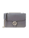 Interlocking GG Chain Small Cross Bag Grey - GUCCI - BALAAN 1