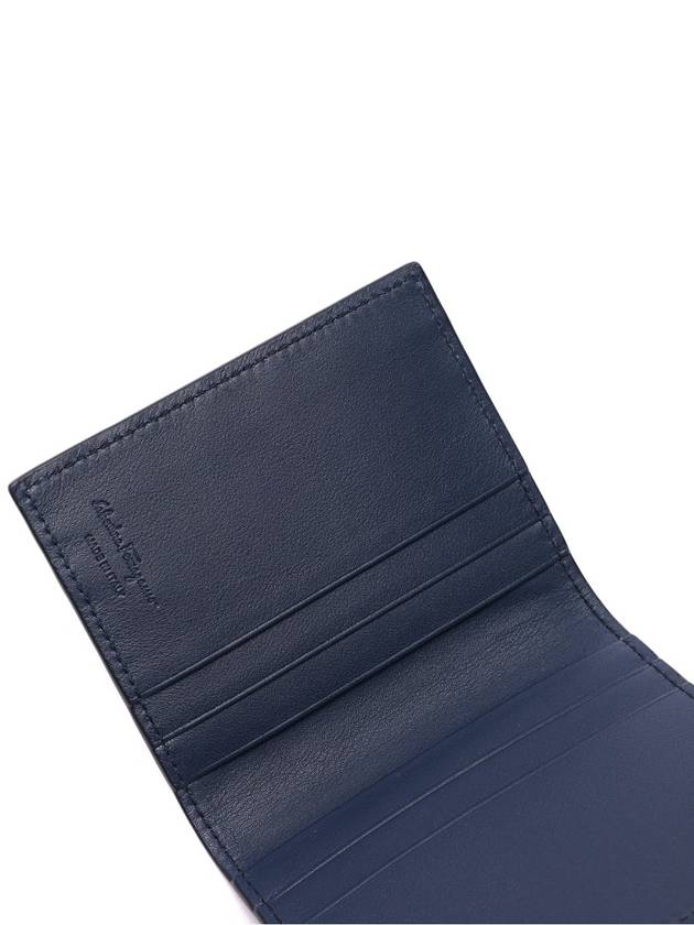 Gancini Card Wallet Deep Ocean Storm Black - SALVATORE FERRAGAMO - BALAAN 7