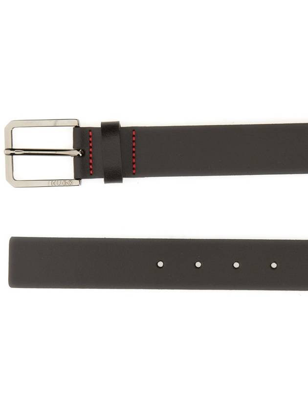 Metal Buckle Leather Belt Black - HUGO BOSS - BALAAN 3