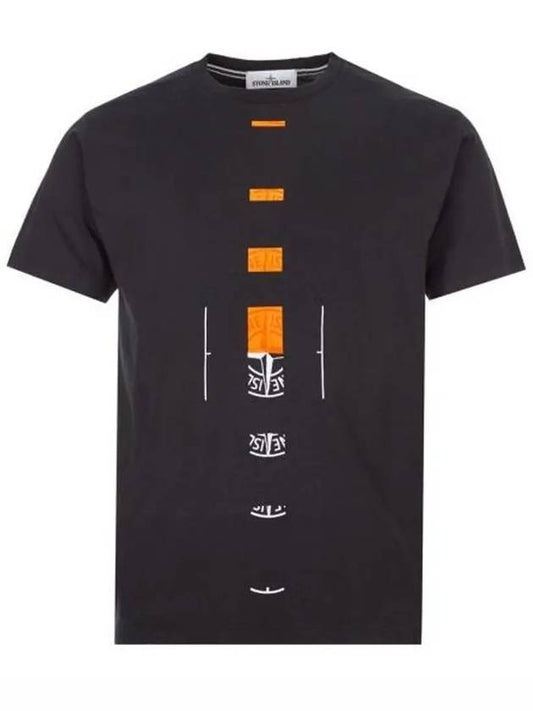 Men's Big Logo Crew Neck Short Sleeve T-Shirt Black - STONE ISLAND - BALAAN 1