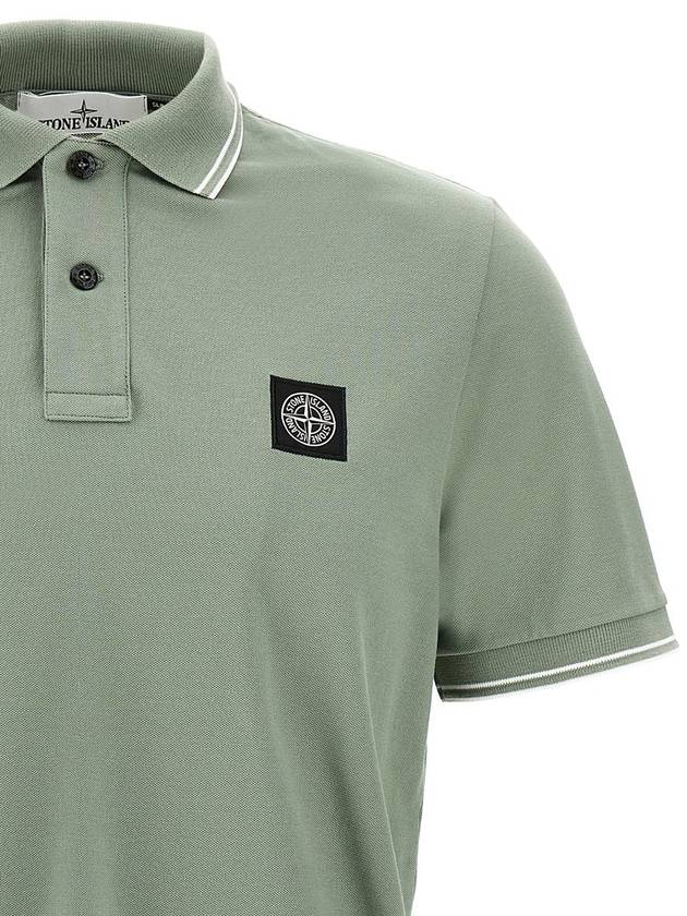 Stone Island Logo Badge Polo Shirt - STONE ISLAND - BALAAN 3