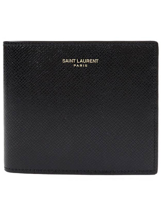 East West Coating Leather Half Wallet Black - SAINT LAURENT - BALAAN 2