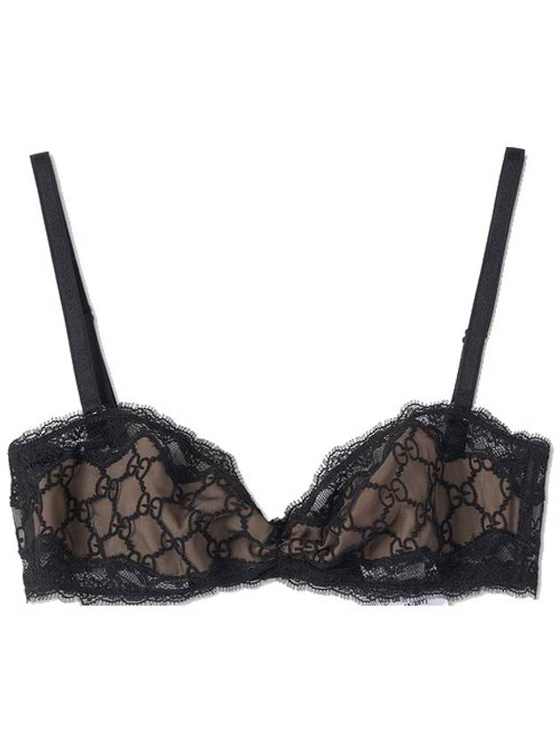 Women's GG Embroidered Thule Bra Black - GUCCI - BALAAN 1