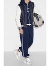 Logo Stripe Print Jogging Track Pants Midnight Blue - GUCCI - BALAAN 6