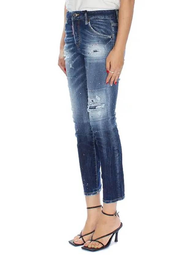 Washing Painting Cool Girl Crop Jeans S75LB0715 - DSQUARED2 - BALAAN 3