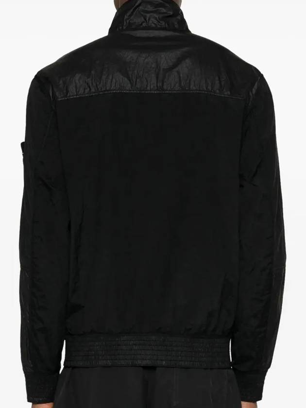 Logo Patch Recycled Nylon Track Jacket Black - STONE ISLAND - BALAAN 5