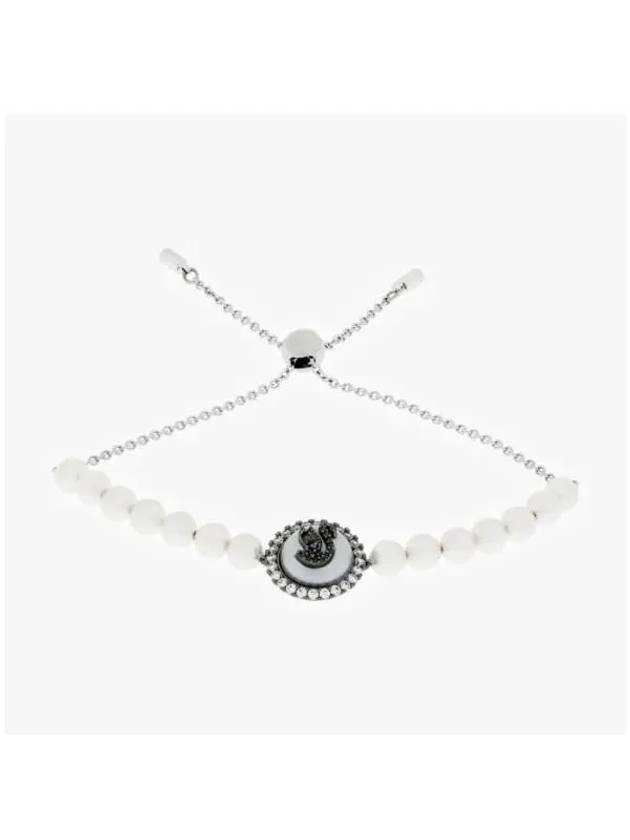 Swan Crystal Pearl Rhodium Plated Bracelet Grey - SWAROVSKI - BALAAN 3